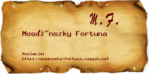 Mosánszky Fortuna névjegykártya
